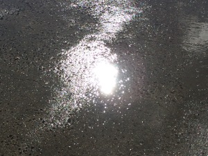 Wet pavement, going to add this to the "sparkle" challenge